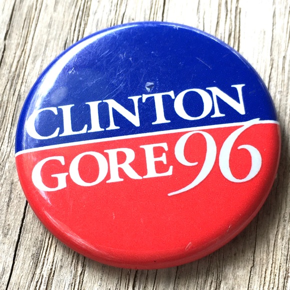 VTG Political Button Clinton Gore ‘96 Red Why Blue - Picture 3 of 5